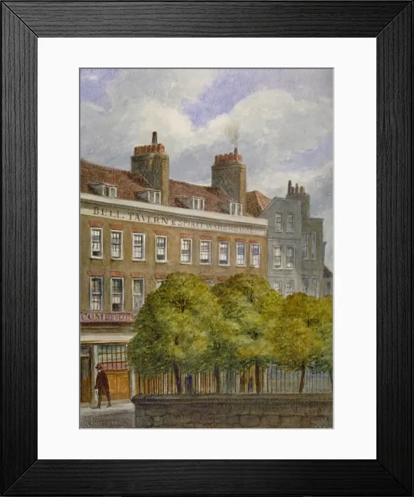 Framed Print : View of the Bell Tavern, Church Row, Aldgate, City of London, 1870 Framed Print : View of the Bell Tavern, Church Row, Aldgate, City of London, 1870