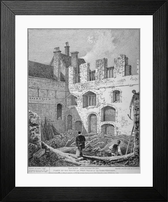 Framed Print : Ruins of the Church of St Clare Minoressess without Aldgate, City of London, 1812 Framed Print : Ruins of the Church of St Clare Minoressess without Aldgate, City of London, 1812