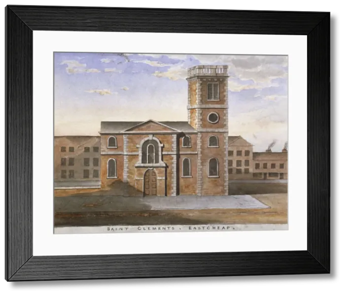 Framed Print : South view of the Church of St Clement, Eastcheap, City of London, 1820 Framed Print : South view of the Church of St Clement, Eastcheap, City of London, 1820