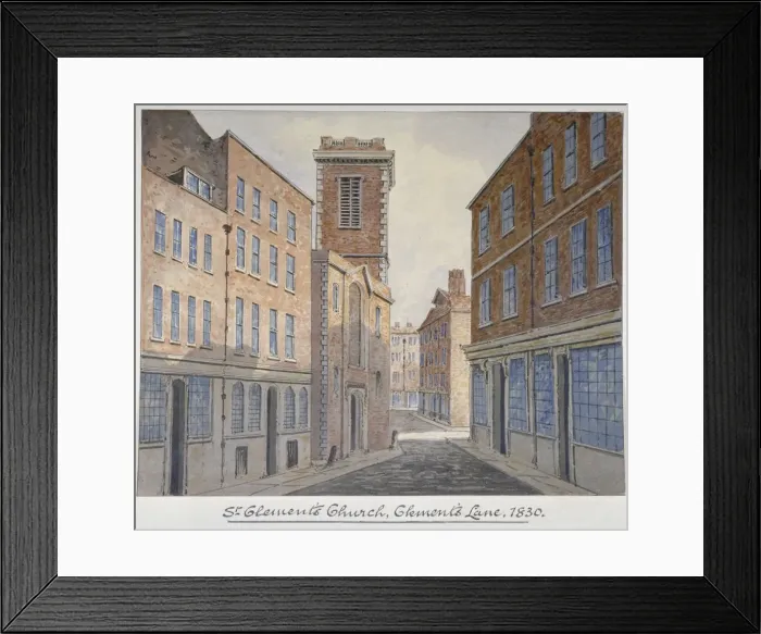 Framed Print : Church of St Clement, Eastcheap, City of London, 1830. Artist: William Pearson Framed Print : Church of St Clement, Eastcheap, City of London, 1830. Artist: William Pearson
