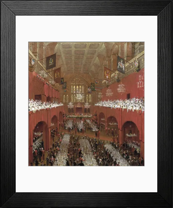Framed Print : Banquet at the Guildhall, City of London, 1814. Artist Framed Print : Banquet at the Guildhall, City of London, 1814. Artist
