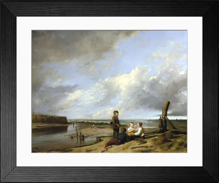 Framed Print : Shrimp boys at Cromer, 1815. Artist: William Collins Framed Print : Shrimp boys at Cromer, 1815. Artist: William Collins