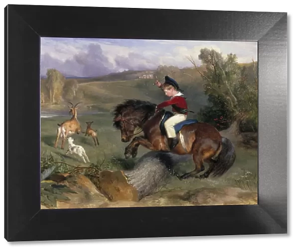 The First Leap: Lord Alexander Russell on his Pony Emerald, 1829. Artist