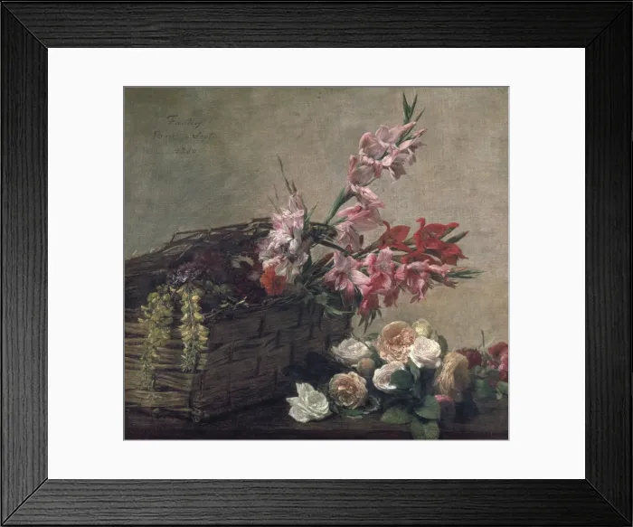 Framed Print : Gladioli and Roses, 1880. Artist: Henri Fantin-Latour Framed Print : Gladioli and Roses, 1880. Artist: Henri Fantin-Latour