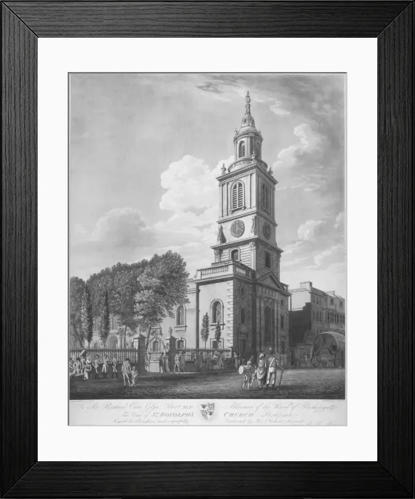 Framed Print : Church of St Botolph without Bishopsgate, City of London, 1802. Artist: George Hawkins Framed Print : Church of St Botolph without Bishopsgate, City of London, 1802. Artist: George Hawkins