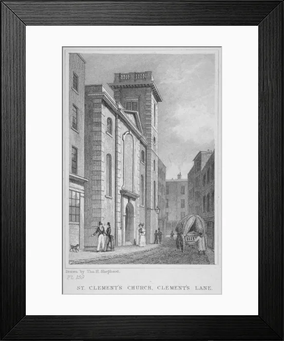 Framed Print : Church of St Clement, Eastcheap, City of London, 1831 Framed Print : Church of St Clement, Eastcheap, City of London, 1831