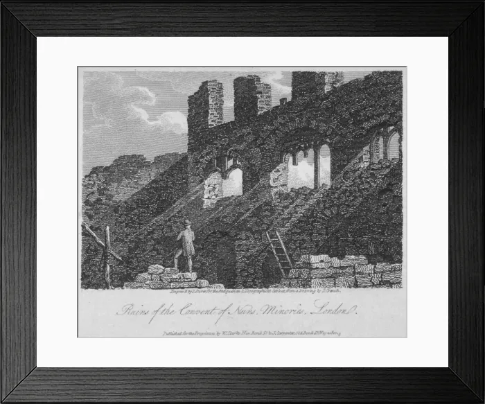 Framed Print : View of the remains of the Church of St Clare Minoressess without Aldgate, City of London, 1810 Framed Print : View of the remains of the Church of St Clare Minoressess without Aldgate, City of London, 1810