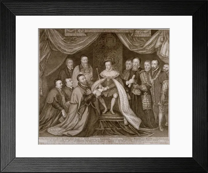 Framed Print : Edward VI signing a charter giving Bridewell to the City of London for a workhouse, 1552 (1750) Framed Print : Edward VI signing a charter giving Bridewell to the City of London for a workhouse, 1552 (1750)