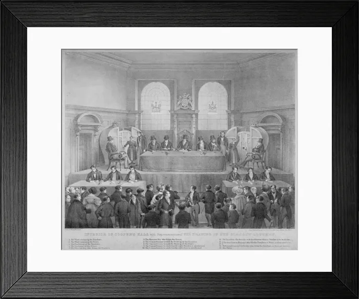 Framed Print : Lottery draw, Coopers Hall, City of London, 1825. Artist: Day & Haghe Framed Print : Lottery draw, Coopers Hall, City of London, 1825. Artist: Day & Haghe