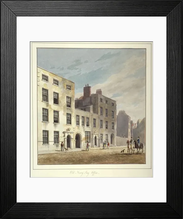 Framed Print : The Old Navy Pay Office, Old Broad Street, City of London, 1811 Framed Print : The Old Navy Pay Office, Old Broad Street, City of London, 1811