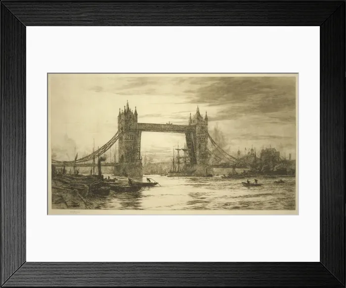Framed Print : Tower Bridge viewed from the River Thames, London, c1894-1931 Framed Print : Tower Bridge viewed from the River Thames, London, c1894-1931