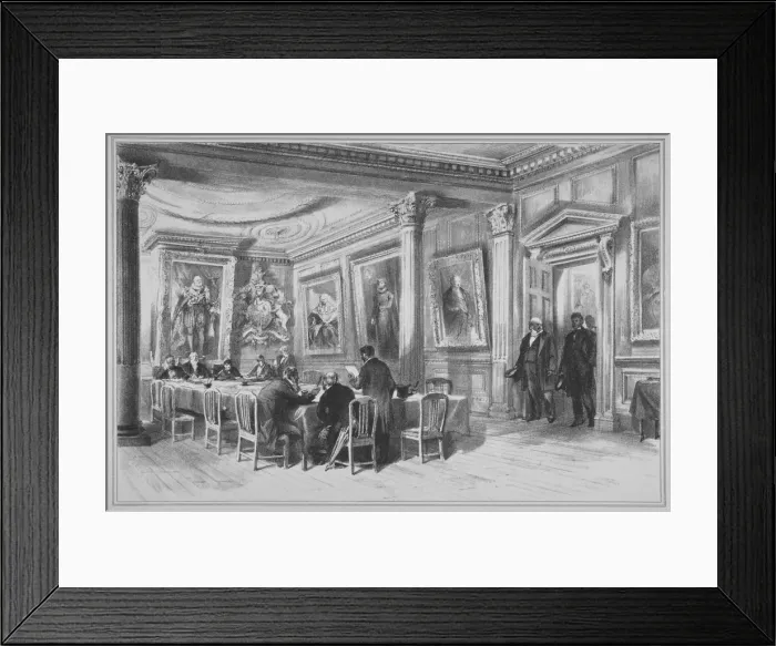 Framed Print : Interior view of the Scottish Corporation in Crane Court, near Fleet Street, City of London, 1860 Framed Print : Interior view of the Scottish Corporation in Crane Court, near Fleet Street, City of London, 1860
