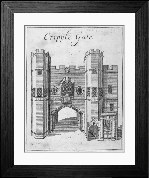 Framed Print : Cripplegate, City of London, 1750. Artist Framed Print : Cripplegate, City of London, 1750. Artist
