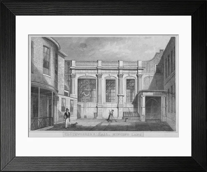 Framed Print : Clothworkers Hall, Mincing Lane, City of London, 1830. Artist: W Wallis Framed Print : Clothworkers Hall, Mincing Lane, City of London, 1830. Artist: W Wallis