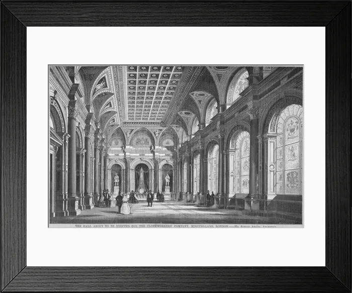 Framed Print : Interior view of the Clothworkers Hall, Mincing Lane, City of London, 1856. Artist Framed Print : Interior view of the Clothworkers Hall, Mincing Lane, City of London, 1856. Artist