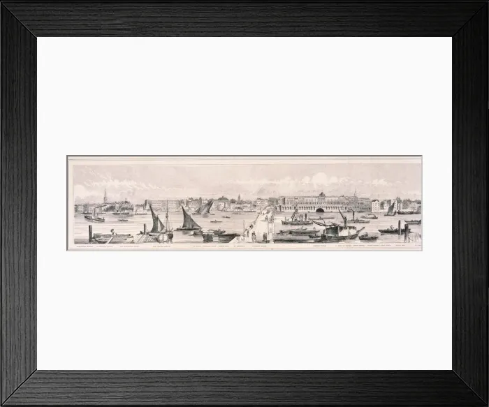 Framed Print : Panoramic view of London, 1844. Artist: Henry Vizetelly Framed Print : Panoramic view of London, 1844. Artist: Henry Vizetelly