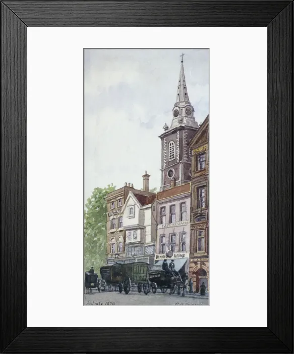 Framed Print : Aldgate High Street, London, 1870. Artist: EA Phipson Framed Print : Aldgate High Street, London, 1870. Artist: EA Phipson