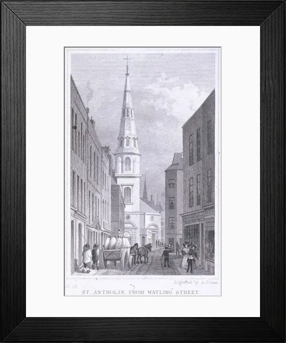 Framed Print : St Antholin, Watling Street, London, c1870 Framed Print : St Antholin, Watling Street, London, c1870