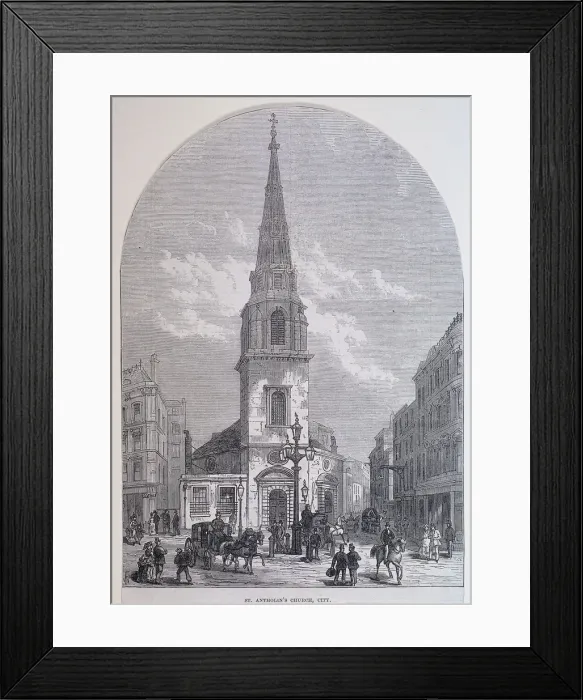Framed Print : St Antholin, Watling Street, London, c1870