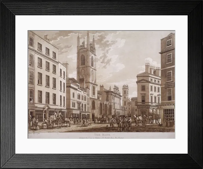 Framed Print : Bank of England, Threadneedle Street, London, 1781. Artist: Thomas Malton II Framed Print : Bank of England, Threadneedle Street, London, 1781. Artist: Thomas Malton II