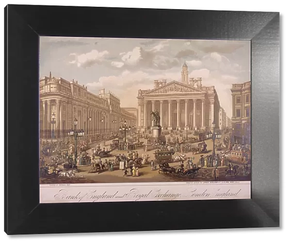 Bank of England and Royal Exchange, London, c1860. Artist: F Appel