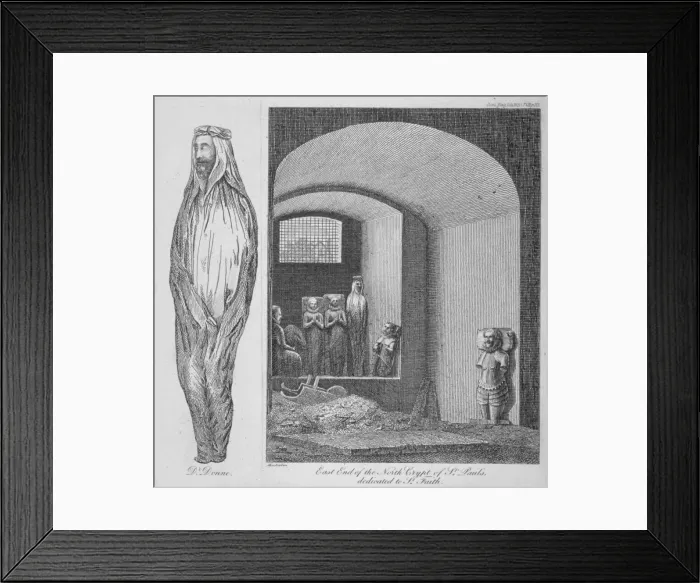 Framed Print : East end of the north crypt in St Pauls Cathedral, City of London, 1820. Artist Framed Print : East end of the north crypt in St Pauls Cathedral, City of London, 1820. Artist
