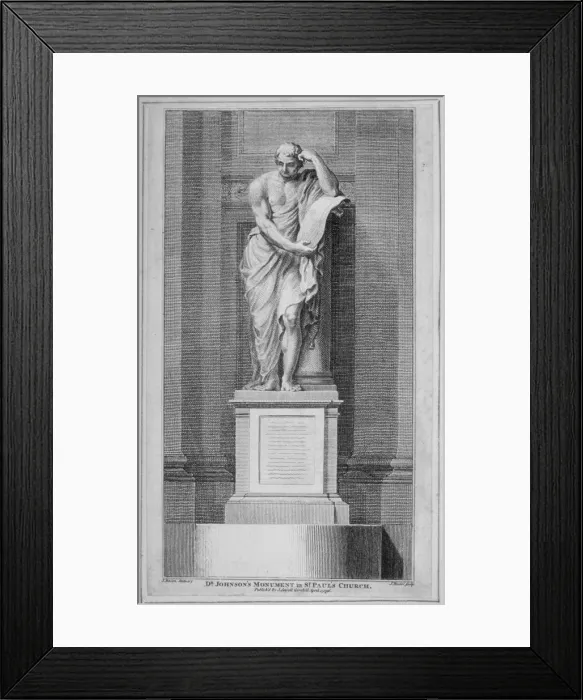 Framed Print : Dr Johnsons monument, by John Bacon, in St Pauls Cathedral, City of London, 1796 Framed Print : Dr Johnsons monument, by John Bacon, in St Pauls Cathedral, City of London, 1796