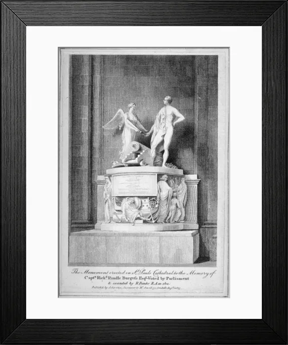 Framed Print : Monument to Captain Richard Rundle Burges, St Pauls Cathedral, City of London, 1803 Framed Print : Monument to Captain Richard Rundle Burges, St Pauls Cathedral, City of London, 1803