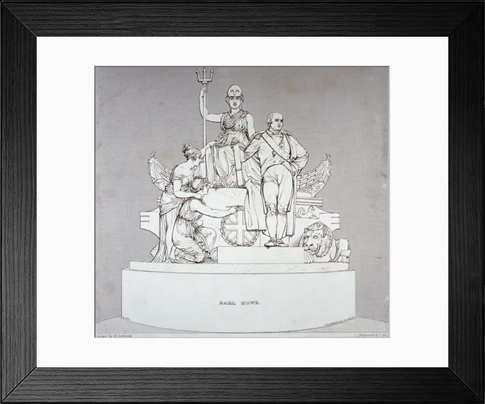 Framed Print : Monument to Earl Howe, sculpted by J Flaxman, St Pauls Cathedral, City of London, 1818 Framed Print : Monument to Earl Howe, sculpted by J Flaxman, St Pauls Cathedral, City of London, 1818