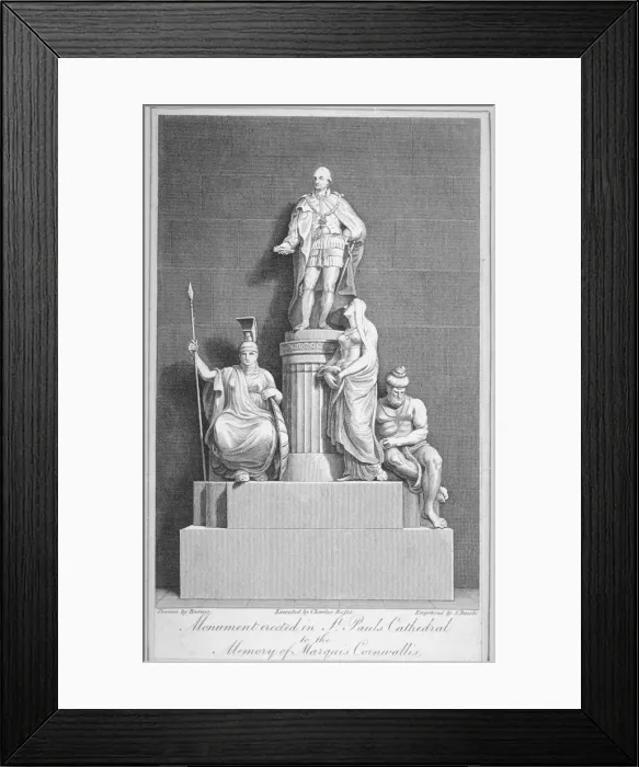 Framed Print : Monument to Charles, Marquis Cornwallis, St Pauls Cathedral, City of London, 1805 Framed Print : Monument to Charles, Marquis Cornwallis, St Pauls Cathedral, City of London, 1805