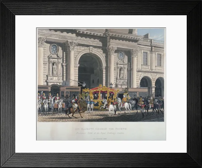 Framed Print : Proclaimation of George IVs accession to the throne at the Royal Exchange, London, 1820 (1827) Framed Print : Proclaimation of George IVs accession to the throne at the Royal Exchange, London, 1820 (1827)