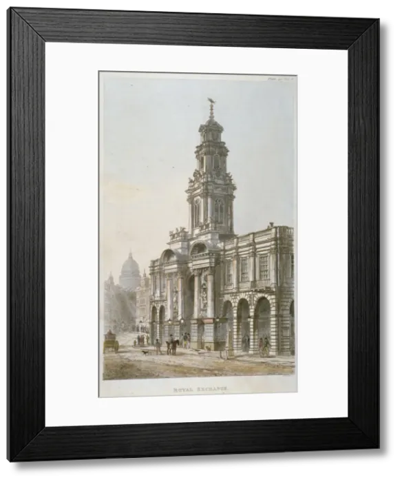 Framed Print : South-east view of the Royal Exchanges south front, City of London, 1812. Artist Framed Print : South-east view of the Royal Exchanges south front, City of London, 1812. Artist