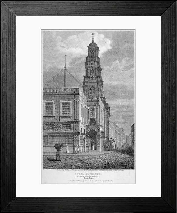 Framed Print : View of the Royal Exchange, looking south-west, City of London, 1809 Framed Print : View of the Royal Exchange, looking south-west, City of London, 1809