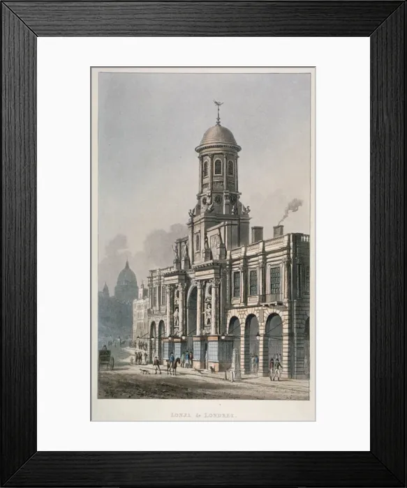 Framed Print : South front of the Royal Exchange, City of London, 1821 Framed Print : South front of the Royal Exchange, City of London, 1821