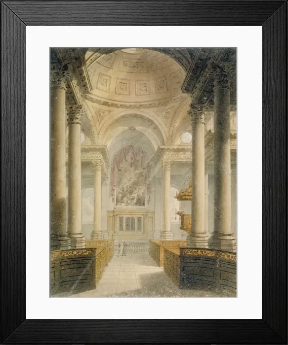 Framed Print : Interior of the Church of St Stephen Walbrook, City of London, 1810 Framed Print : Interior of the Church of St Stephen Walbrook, City of London, 1810