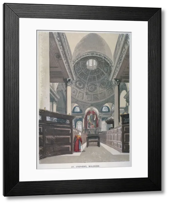 Framed Print : Interior looking east, Church of St Stephen Walbrook, City of London, 1845 Framed Print : Interior looking east, Church of St Stephen Walbrook, City of London, 1845