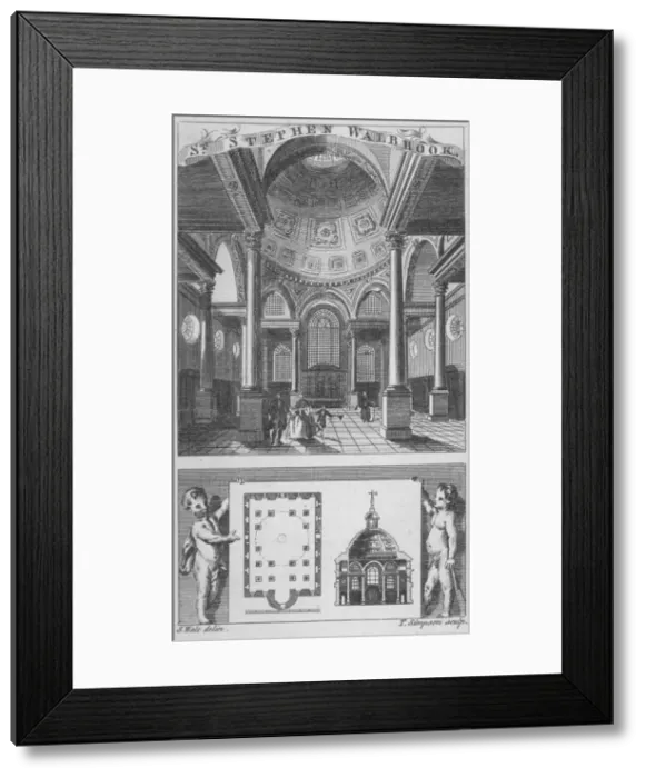 Framed Print : Church of St Stephen Walbrook, City of London, 1770. Artist: Edward Rooker Framed Print : Church of St Stephen Walbrook, City of London, 1770. Artist: Edward Rooker