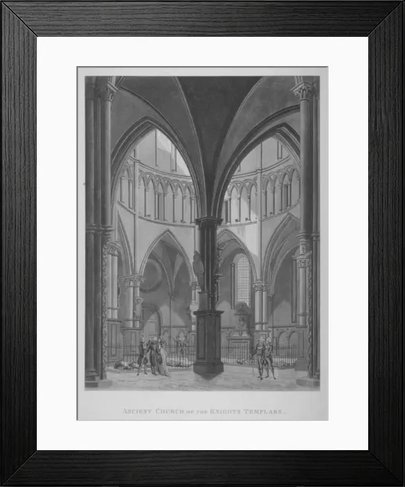 Framed Print : Interior view of Temple Church, City of London, 1796 Framed Print : Interior view of Temple Church, City of London, 1796