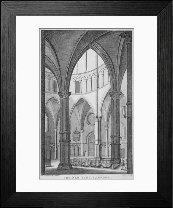 Framed Print : Interior view of Temple Church, City of London, 1785. Artist: James Newton Framed Print : Interior view of Temple Church, City of London, 1785. Artist: James Newton