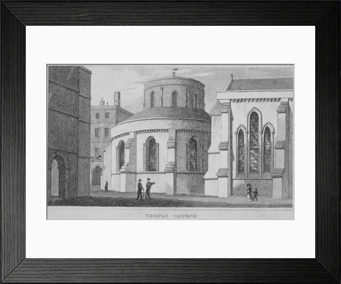 Framed Print : Temple Church, City of London, 1800 Framed Print : Temple Church, City of London, 1800