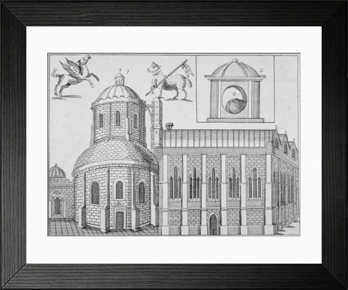 Framed Print : Temple Church, City of London, 1720