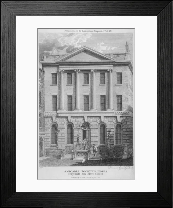 Framed Print : Amicable Society for a Perpetual Assurance Office, Serjeants Inn, Fleet Street, London, 1801 Framed Print : Amicable Society for a Perpetual Assurance Office, Serjeants Inn, Fleet Street, London, 1801