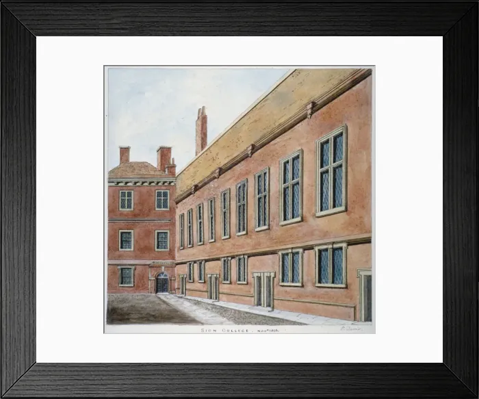 Framed Print : Sion College, City of London, 1806. Artist: Valentine Davis