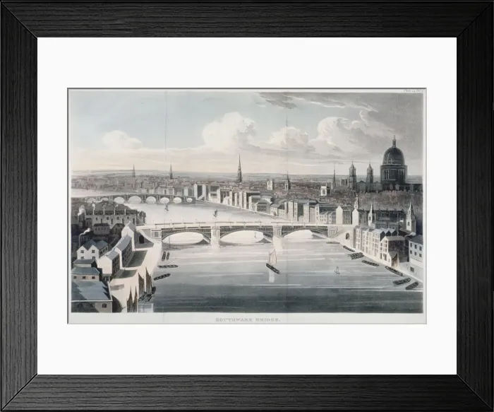Framed Print : Southwark Bridge, London, 1812 Framed Print : Southwark Bridge, London, 1812