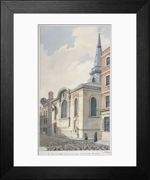 Framed Print : Church of St Swithin London Stone, City of London, 1840. Artist: Frederick Nash Framed Print : Church of St Swithin London Stone, City of London, 1840. Artist: Frederick Nash