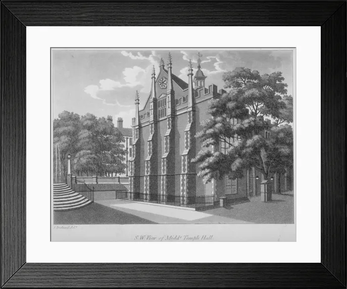Framed Print : South-west view of Middle Temple Hall, Middle Temple, City of London, 1800 Framed Print : South-west view of Middle Temple Hall, Middle Temple, City of London, 1800