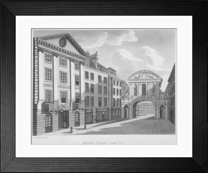 Framed Print : Gate House, Middle Temple, City of London, 1800 Framed Print : Gate House, Middle Temple, City of London, 1800
