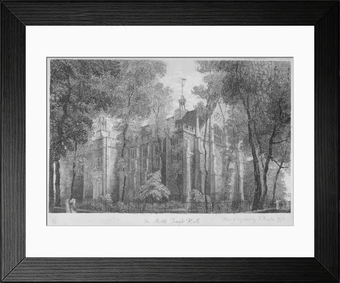 Framed Print : Middle Temple Hall, Middle Temple, City of London, 1798. Artist: Samuel Rawle Framed Print : Middle Temple Hall, Middle Temple, City of London, 1798. Artist: Samuel Rawle
