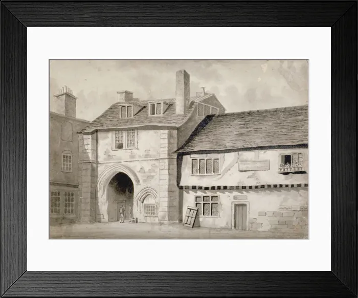 Framed Print : East view of the gateway to the Abbey of St Saviour, Bermondsey, Southwark, London, 1825 Framed Print : East view of the gateway to the Abbey of St Saviour, Bermondsey, Southwark, London, 1825