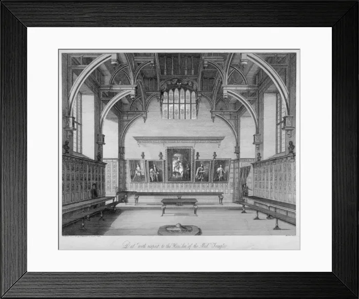 Framed Print : Interior of Middle Temple Hall, City of London, 1800 Framed Print : Interior of Middle Temple Hall, City of London, 1800